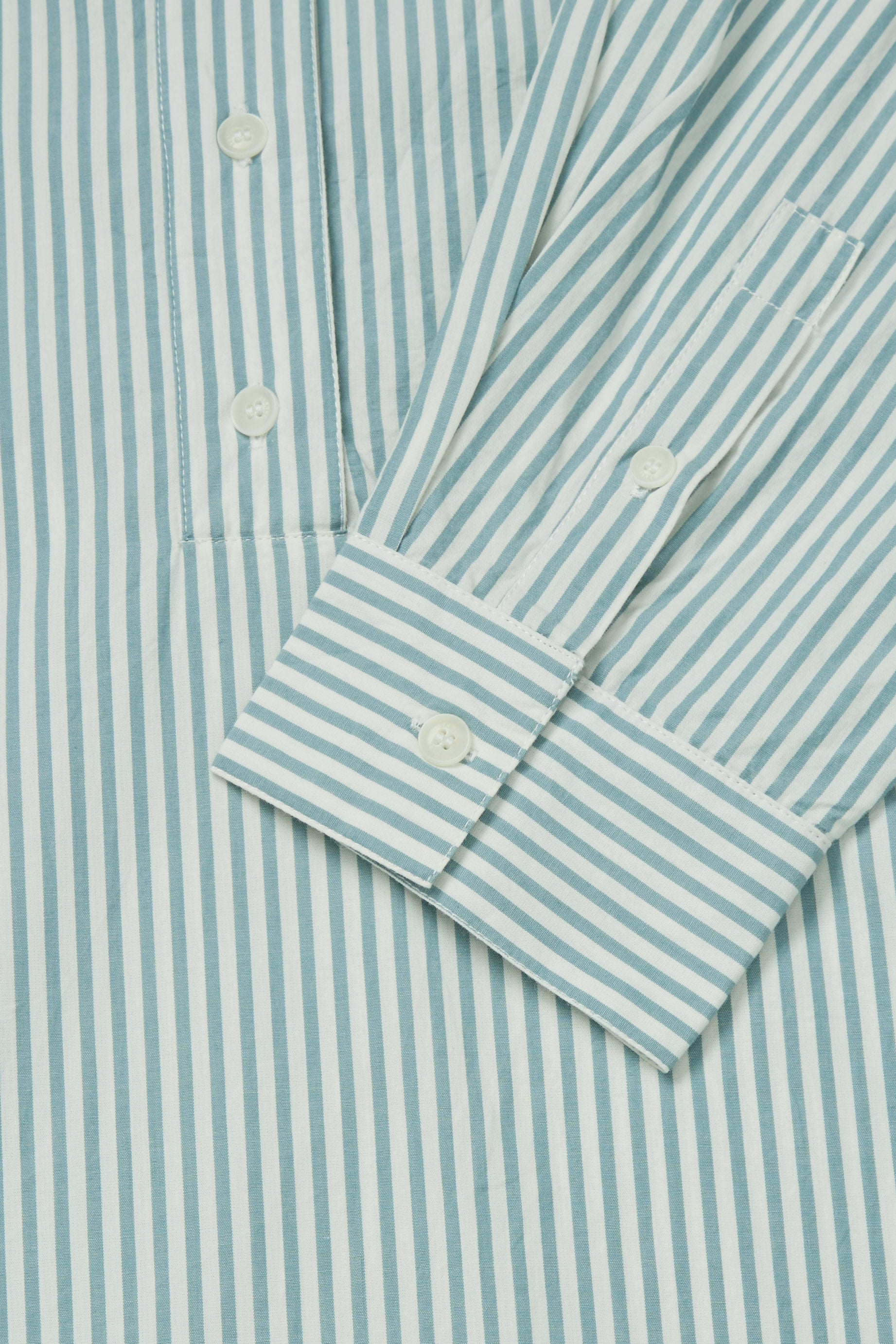 Skall Studio Edda shirtdress Shirtdress White/Aqua stripe